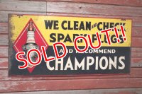 dp-200801-09 CHAMPION SPARK PLUGS / 1930's Metal Sign