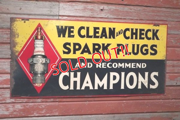 画像1: dp-200801-09 CHAMPION SPARK PLUGS / 1930's Metal Sign