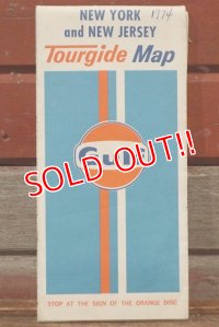 dp-200801-14 Gulf / 1974 Tourguide Map "New York and New Jersey"