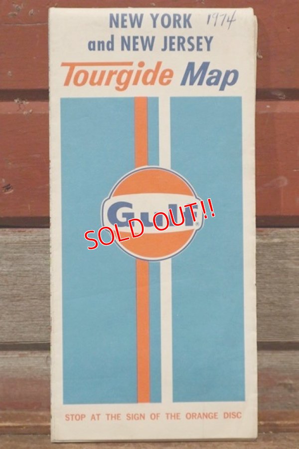 画像1: dp-200801-14 Gulf / 1974 Tourguide Map "New York and New Jersey"