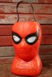 画像1: ct-201001-66 Spider-man / 1979 Halloween Candy Bucket Container (1)