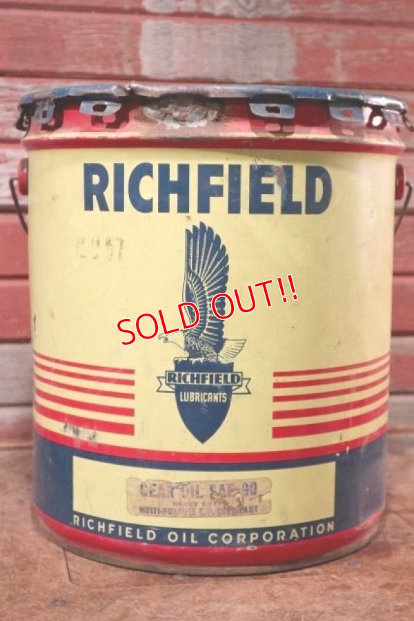 画像1: dp-201101-45 RICHFIELD / 1957 5 U.S.GALLONS Oil Can