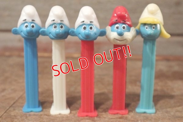 画像1: pz-201101-01 Smurfs / 1990's PEZ Dispenser Set