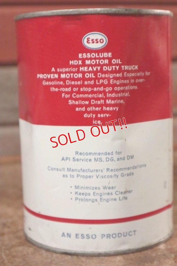 画像4: dp-201101-61 Esso / 1964 1 Quart ESSOLUBE HDX Motor Oil Can