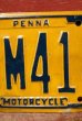 画像3: dp-201114-37 1970's Motorcycle License Plate "Pennsylvania" (3)