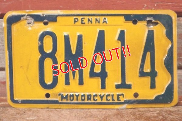 画像1: dp-201114-37 1970's Motorcycle License Plate "Pennsylvania"