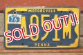 dp-201114-37 1970's Motorcycle License Plate "Pennsylvania"