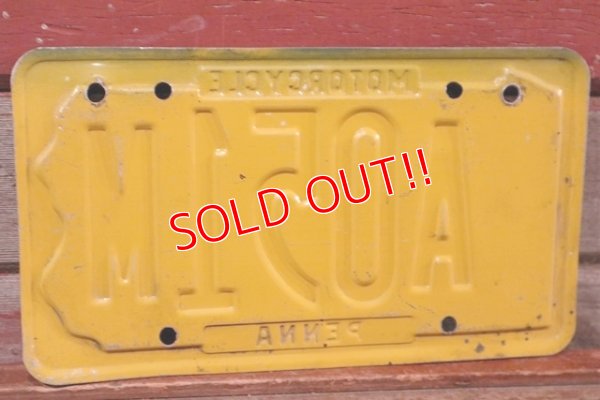 画像6: dp-201114-37 1970's Motorcycle License Plate "Pennsylvania"