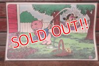 ct-201201-37 Looney Tunes / PEPSI 1976 Place Mat "Porky Pig & Petunia Pig"