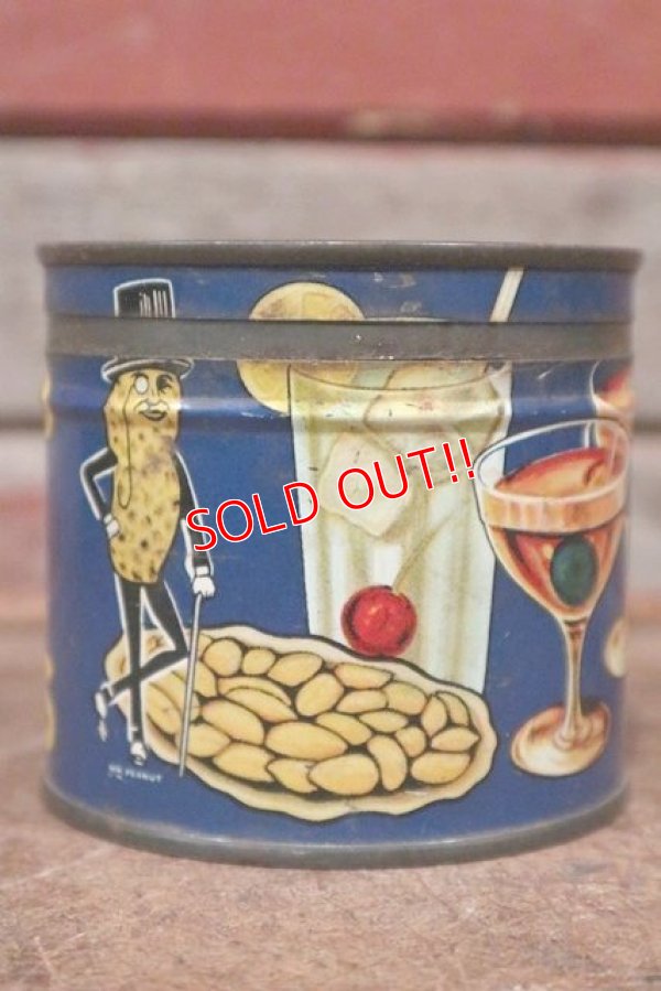 画像1: ct-210101-27 PLANTERS / MR.PEANUT 1940's Cocktail Salted Peanuts Tin Can