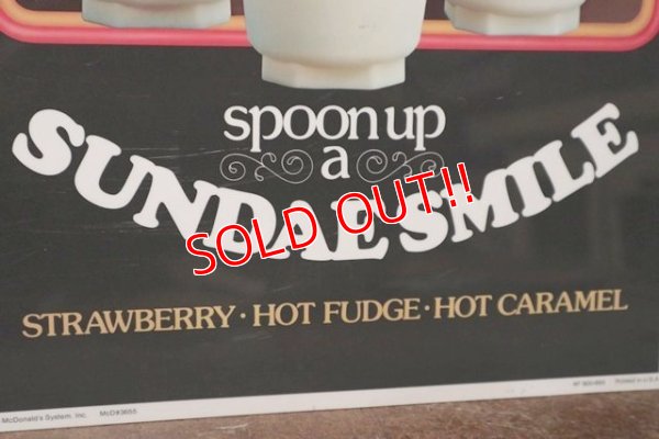 画像3: dp-201201-60 McDonald's / 1978 SUNDAE SMILE Plastic Sheet