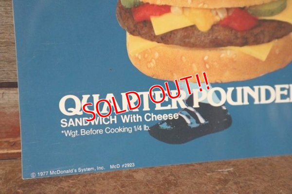 画像4: dp-201201-62 McDonald's / 1977 Super Team QUATER POUNDER % Coca Cola Sign