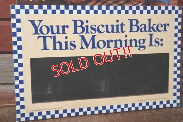 画像4: dp-201201-66 McDonald's / 1984 Fresh Biscuits for Break Fast Cardboard Sign