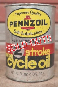 dp-201201-40 PENNZOIL / 2 Stroke Motorcycle Oil One U.S. Quart Can