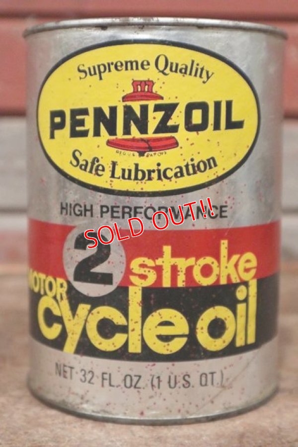 画像1: dp-201201-40 PENNZOIL / 2 Stroke Motorcycle Oil One U.S. Quart Can