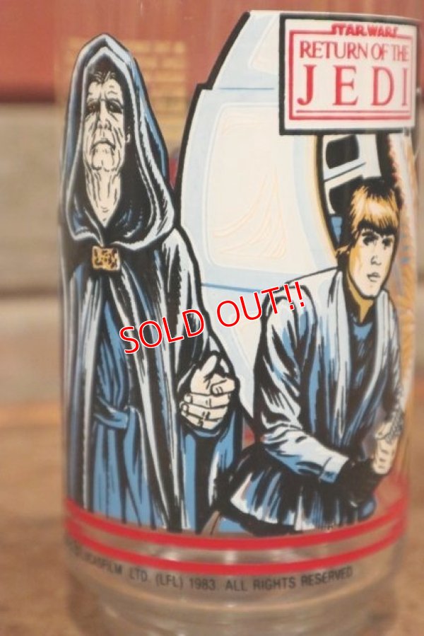 画像3: gs-210101-04 STAR WARS / 1983 BURGER KING Novelty Glass "Return of the JEDI Luke Skywalker & Darth Vader"