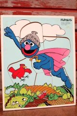 ct-210101-05 Super Grover / Playskool 1970's Wood Frame Tray Puzzle