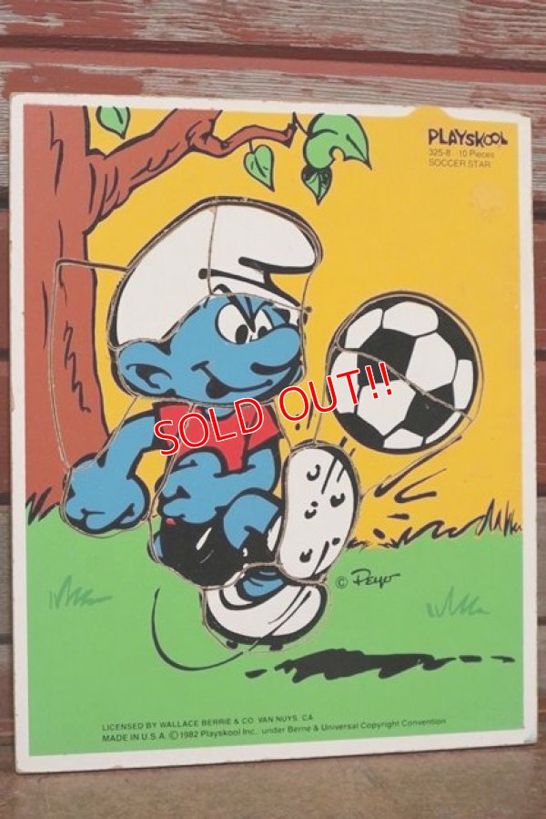 画像1: ct-210101-04 Smurf / Playskool 1980's Wood Frame Tray Puzzle