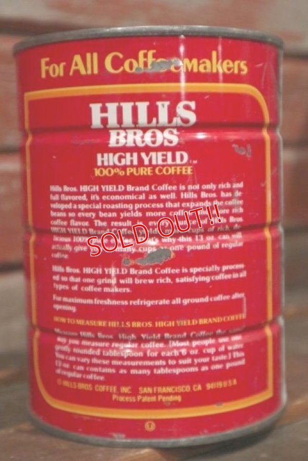 画像3: dp-210101-55 HILLS BROS HIGH YIELD COFFEE / Vintage Tin Can