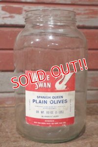 dp-201201-22 WHITE SWAN PLAIN OLIVES / Vintage Glass Bottle