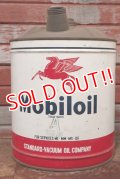 dp-201201-50 Mobiloil / 1950's 5 U.S.GALLONS Oil Can