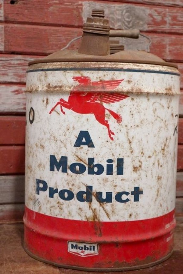 画像1: dp-201201-48 Mobil / 1950's-1960's 5 U.S.GALLONS Oil Can