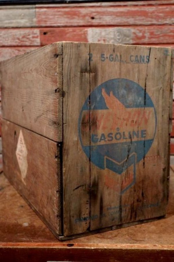 画像1: dp-210201-20 CHEVRON GASOLINE / 1950's Wood Box