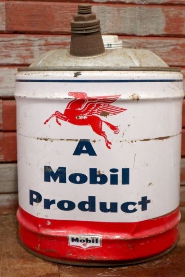 画像1: dp-201201-47 Mobil / 1950's-1960's 5 U.S.GALLONS Oil Can