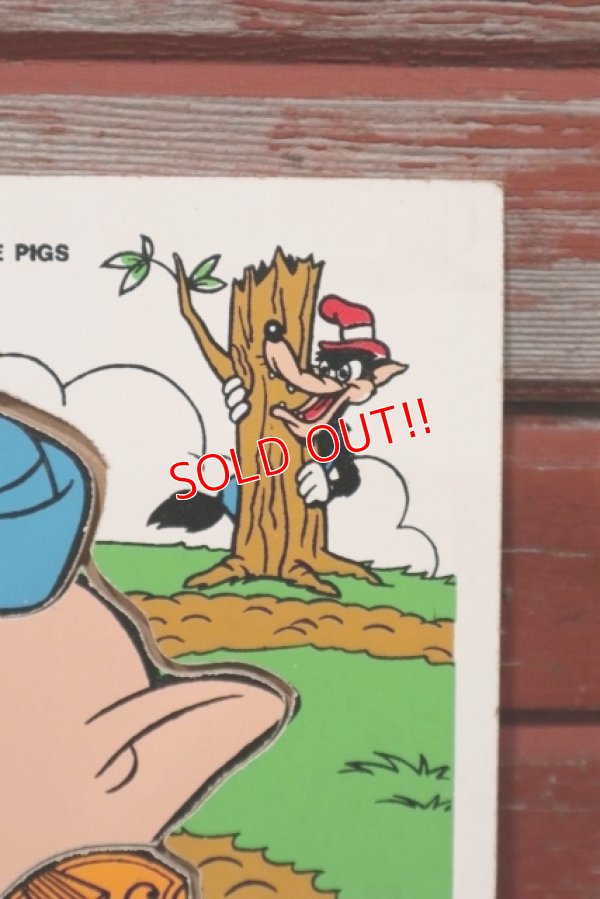 画像4: ct-210101-09 Three Little Pigs / Playskool 1970's Wood Frame Tray Puzzle