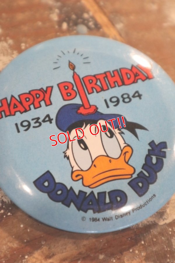 画像2: ct-201114-126 Donald Duck / HAPPY BIRTHDAY 1934-1984 Pinback