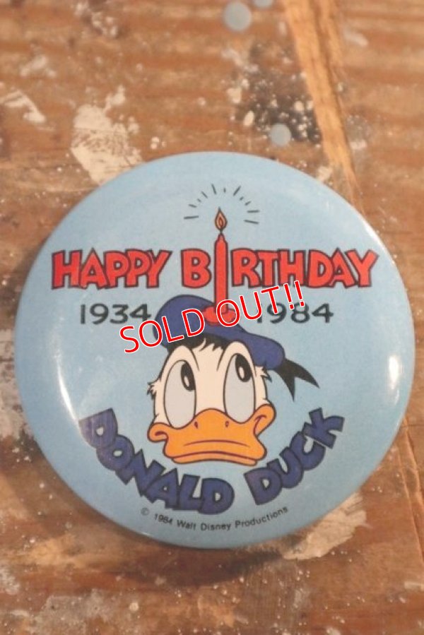 画像1: ct-201114-126 Donald Duck / HAPPY BIRTHDAY 1934-1984 Pinback