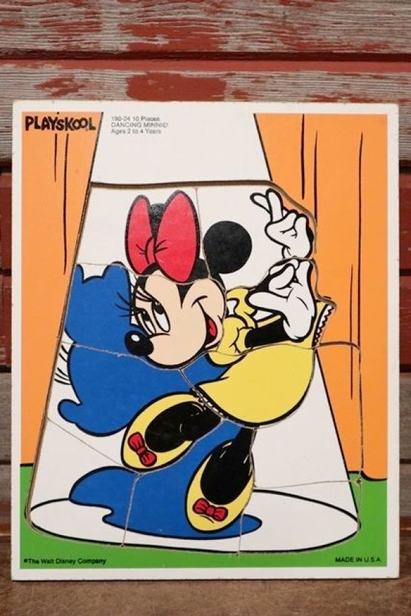 画像1: ct-210201-29 Minnie Mouse / Playskool 1980's Wood Frame Tray Puzzle