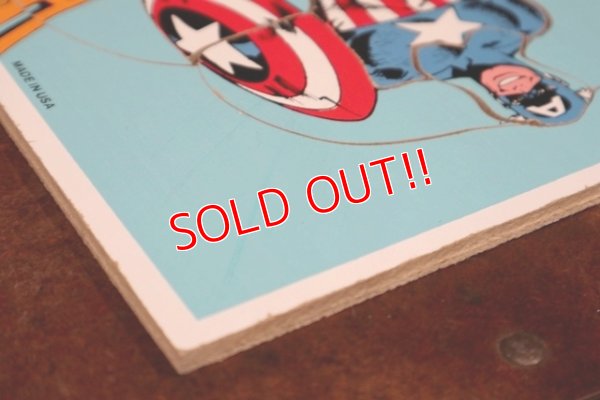 画像6: ct-210201-31 Captain America / Playskool 1980's Wood Frame Tray Puzzle