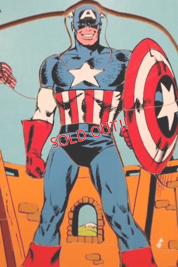 画像3: ct-210201-31 Captain America / Playskool 1980's Wood Frame Tray Puzzle