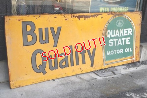 画像1: dp-201201-37 QUAKER STATE / Buy Quality 1960's Huge Sign