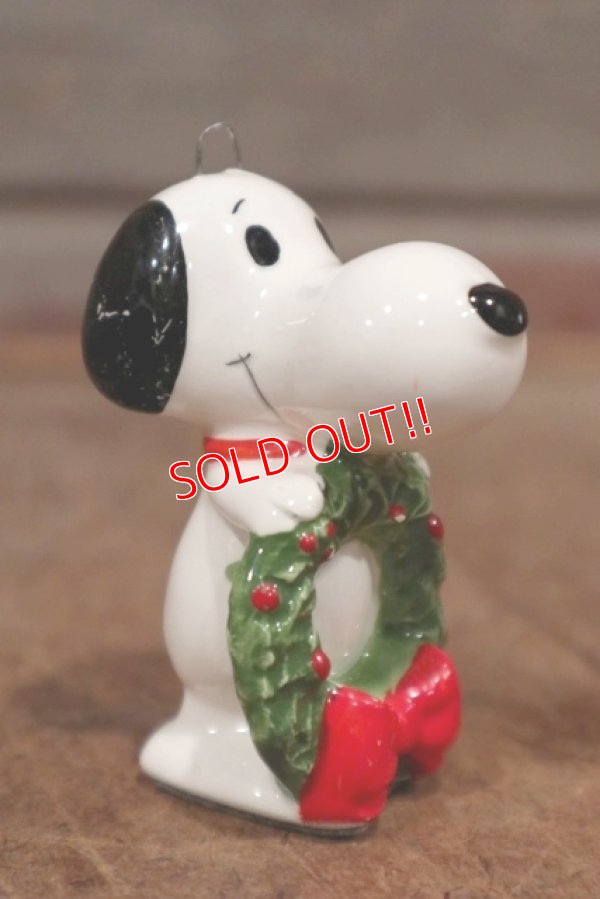 画像2: ct-210301-15 Snoopy / Determined 1975 Ornament "Wreath" 