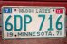 画像1: dp-210301-22 License Plate 1971 "MINNESOTA" (1)