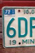 画像2: dp-210301-22 License Plate 1971 "MINNESOTA" (2)