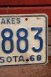 画像3: dp-210301-23 License Plate 1968 "MINNESOTA" (3)