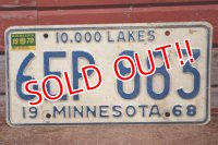 dp-210301-23 License Plate 1968 "MINNESOTA"