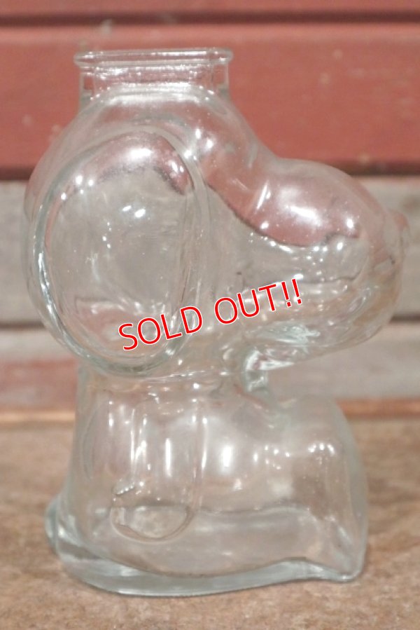 画像3: ct-210301-23 Snoopy / Anchor Hocking 1970's Glass Coin Bank