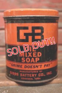 dp-210301-45 GIBBS BATTERY CO.,INC GB OIL MIXED SOAP / Vintage Tin Can