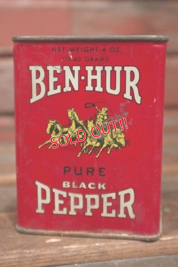 画像1: dp-210301-43 BEN-HUR PURE BLACK PEPPER / Vintage Tin Can