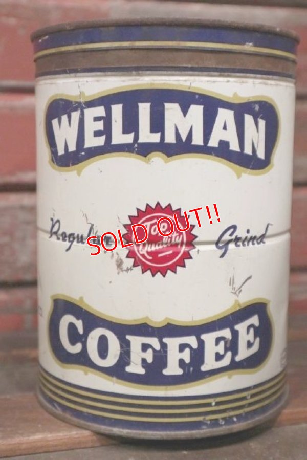 画像1: dp-210301-64 WELLMAN COFFEE / Vintage Tin Can