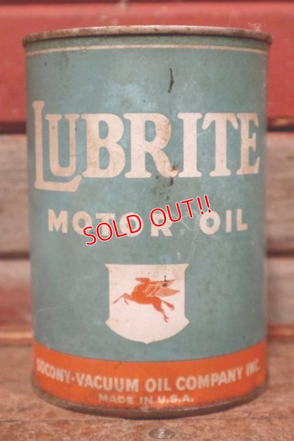 画像1: dp-210301-31 Mobil / LUBRITE 1940's Motor Oil Can