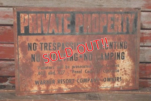 画像1: dp-210401-25 PRIVATE PROPERTY Metal Sign 