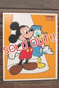 ct-210201-27 Mickey Mouse & Donald Duck / Playskool 1980's Wood Frame Tray Puzzle