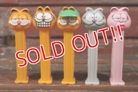 ct-210401-52 Garfield / 1990's PEZ Dispenser Set of 5