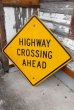 画像1: dp-210401-69 Road Sign "HIGWAY CROSSING AHEAD"  (1)