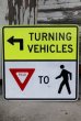 画像1: dp-210401-68 Road Sign "TURNING VEHICHLES"  (1)